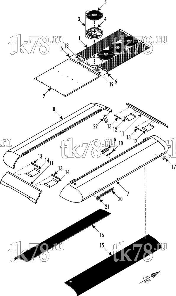 Каталог запчастей для Thermo King ATHENIA S800 Split COVER - NARROW