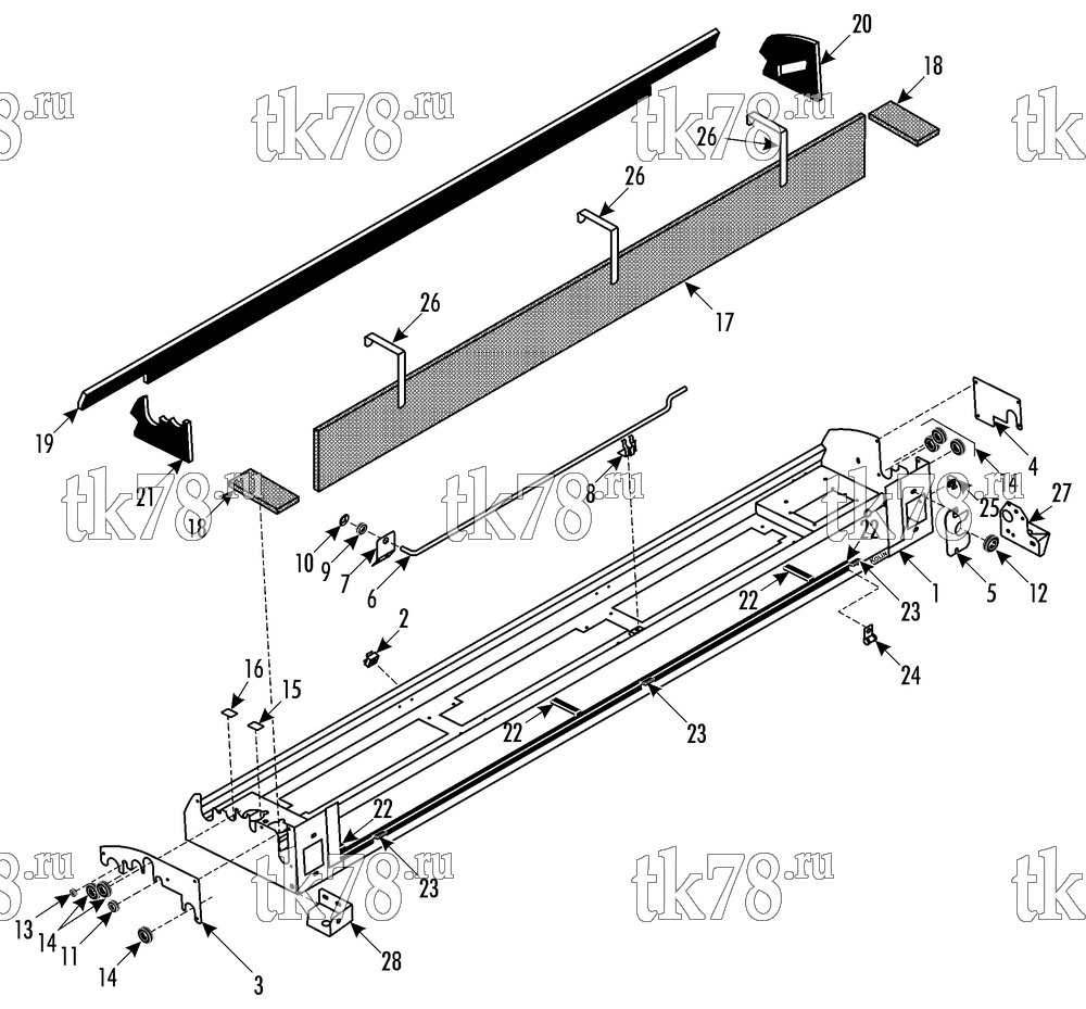 Каталог запчастей для Thermo King ATHENIA S800 N/W 1000, 1004 EVAPORATOR BASE 2