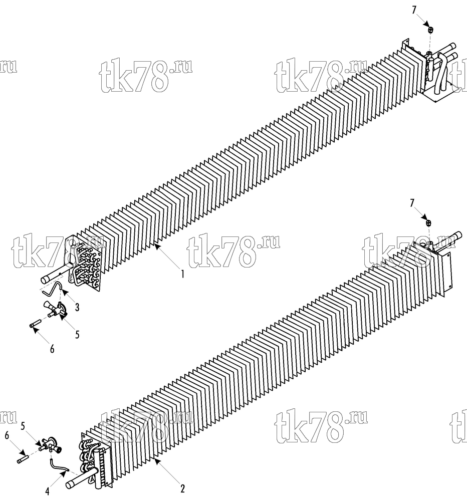 Каталог запчастей для Thermo King ATHENIA S800 N/W 1000, 1004 EVAPORATOR COIL/HEATER - CURBSIDE & ROADSIDE