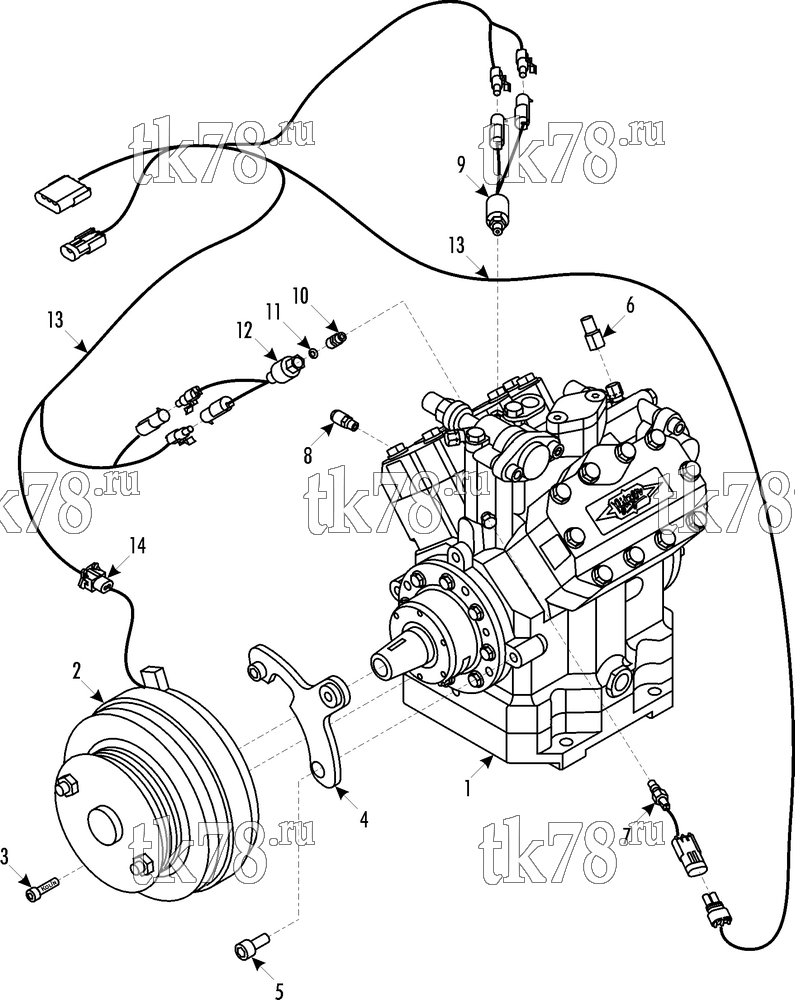 Каталог запчастей для Thermo King ATHENIA S1100 N 1004 R134a Noge - Alsa Bus COMPRESSOR GROUP - BLITZER (720815)