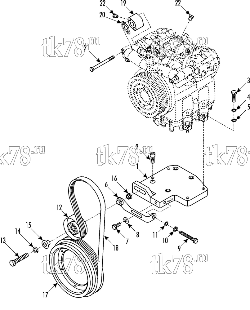 Каталог запчастей для Thermo King Bus Drive Kits DRIVE KIT 718708 - MAN A69/D2866/E3/X430