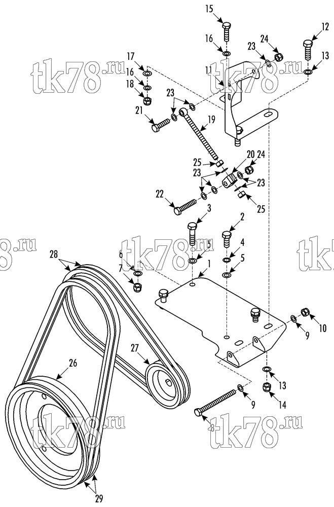 Каталог запчастей для Thermo King Bus Drive Kits DRIVE KIT 719104 - Iveco Cityclass Gas Engine, X430 & Alternator 35A Bracket