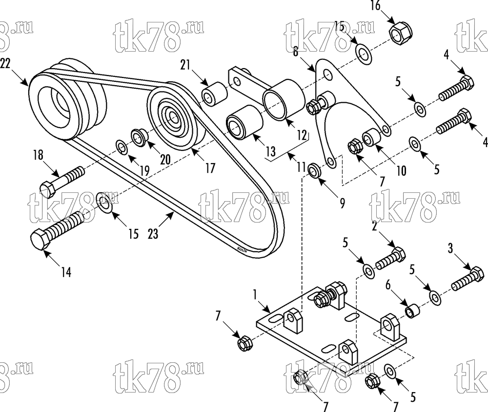 Каталог запчастей для Thermo King Bus Drive Kits DRIVE KIT 719102 - Volvo B7L/2A TM08