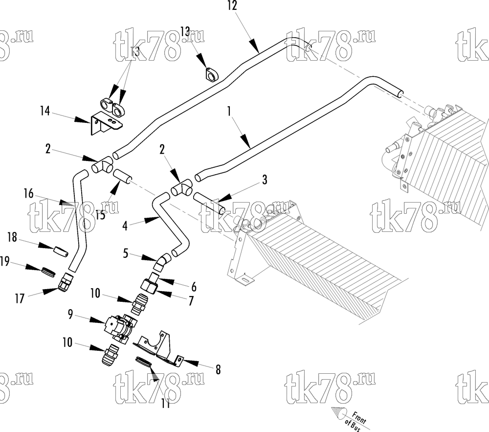 Каталог запчастей для Thermo King LRT-SP 11M R134a (900376) EVAPORATOR HEATING COMPONENTS