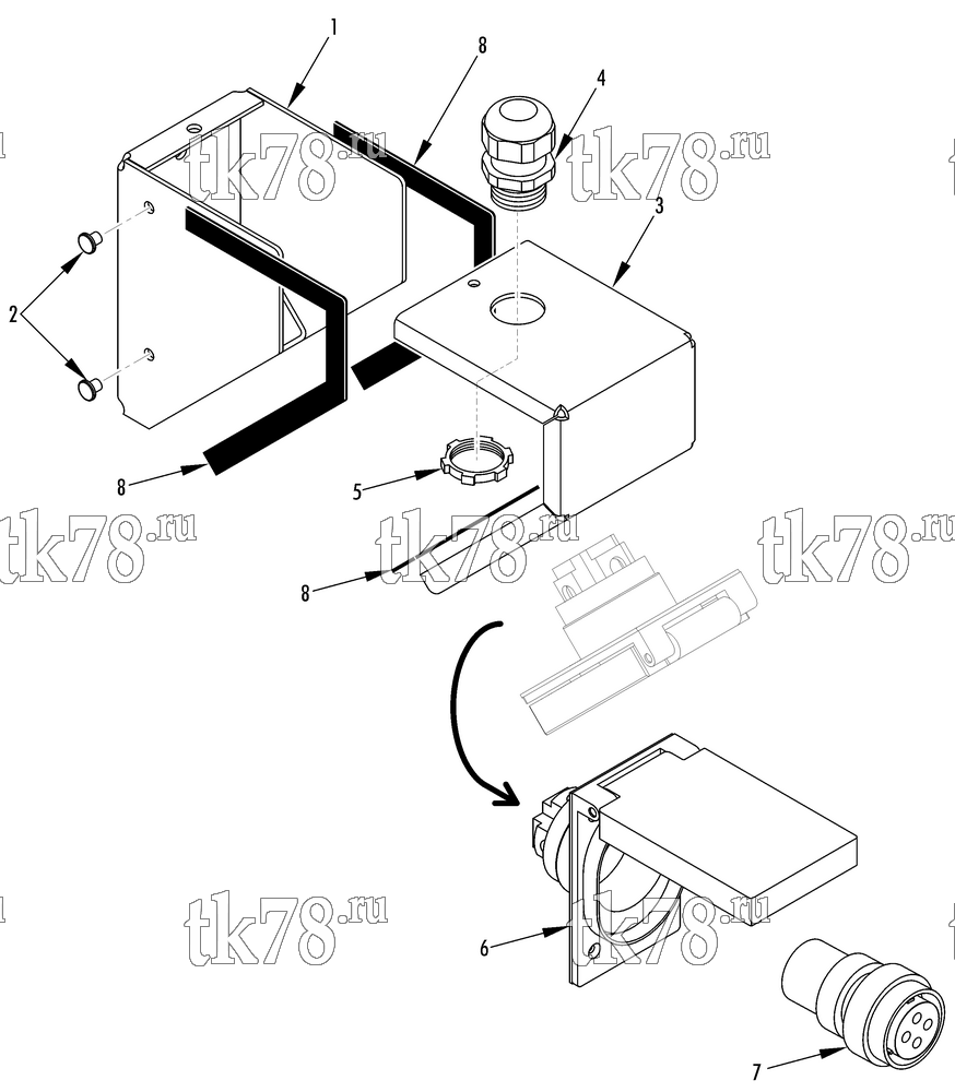 Каталог запчастей для Thermo King V-520 SPECTRUM POWER RECEPTACLE BOX (60 Hz)