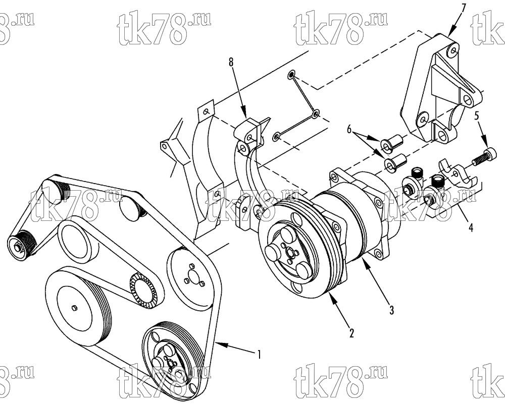 Каталог запчастей для Thermo King  DRIVE KIT (Mercedes Sprinter 208/311/313CDI, 12140323)