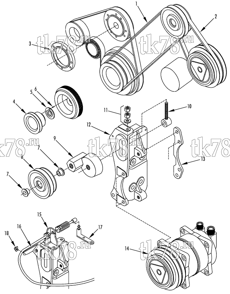 Каталог запчастей для Thermo King  DRIVE KIT (Iveco Daily 99, 12140303)