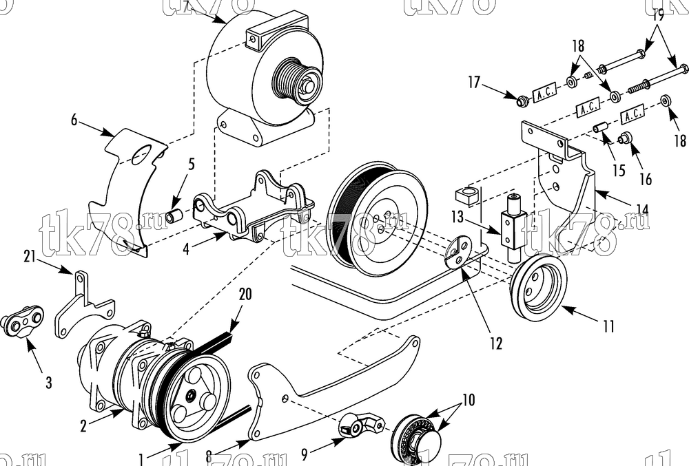 Каталог запчастей для Thermo King  DRIVE KIT (Ford Transit, 12140333)
