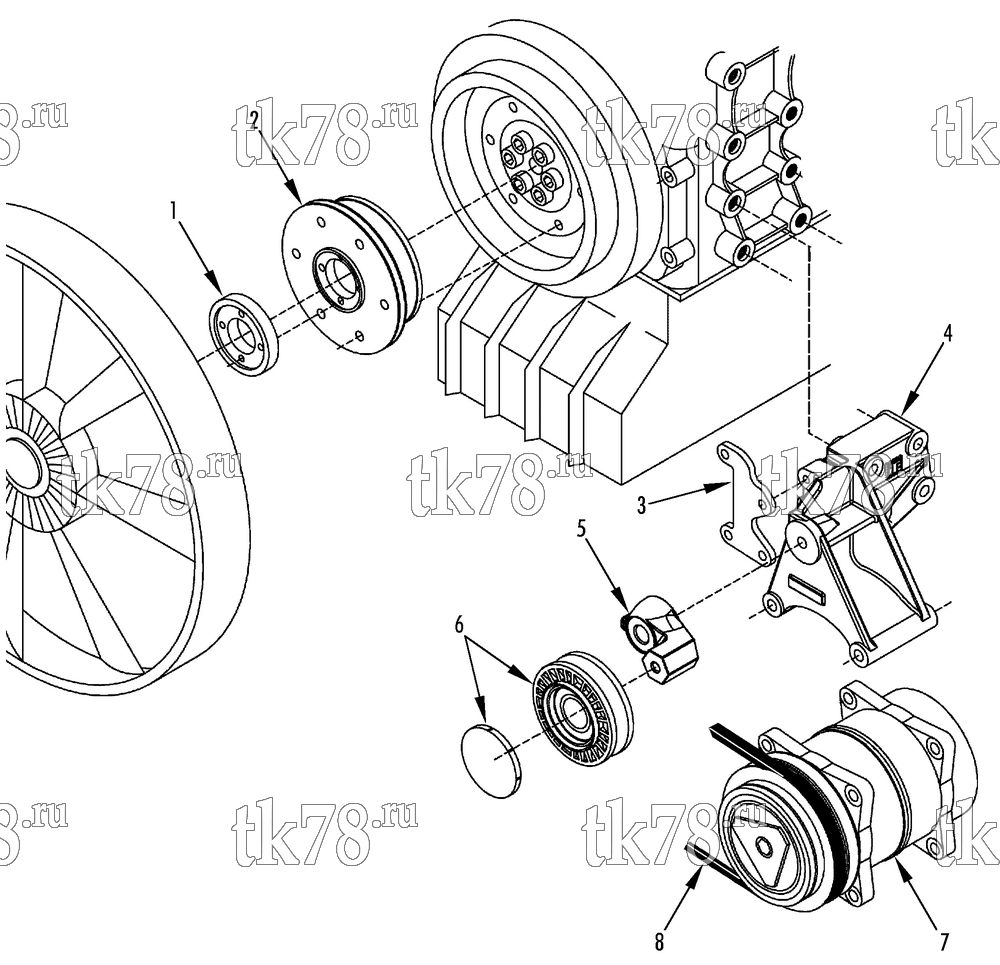 Каталог запчастей для Thermo King  DRIVE KIT (Mercedes Atego OM904LA/OM924LA/OM906LA, 12140312)