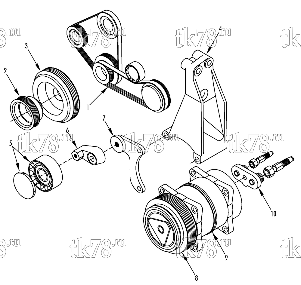 Каталог запчастей для Thermo King  DRIVE KIT (Fiat Ducato, Citroen Jumper, Peugeot Boxer, 12140327)