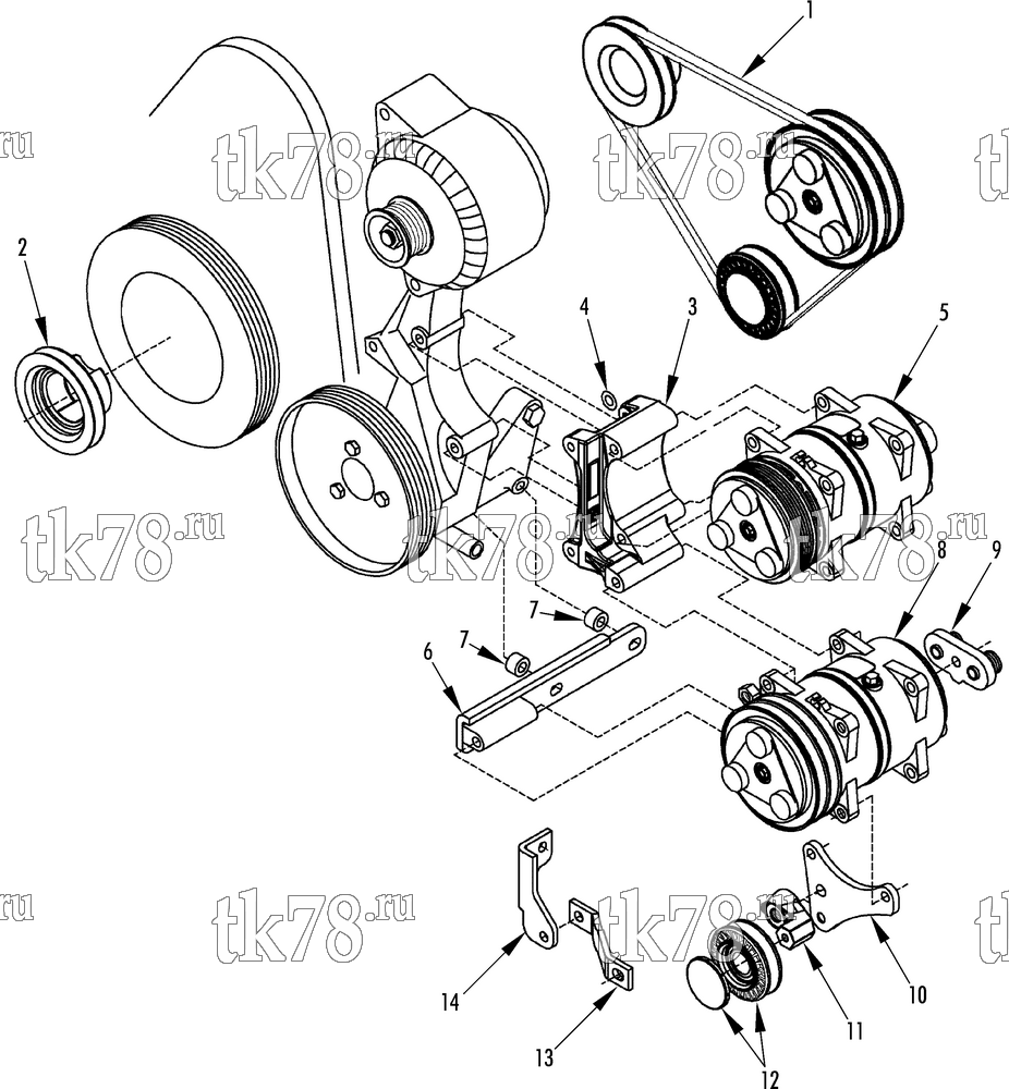 Каталог запчастей для Thermo King  DRIVE KIT (Volkswagen LT28/35/46 2.5 5C, 12140414)