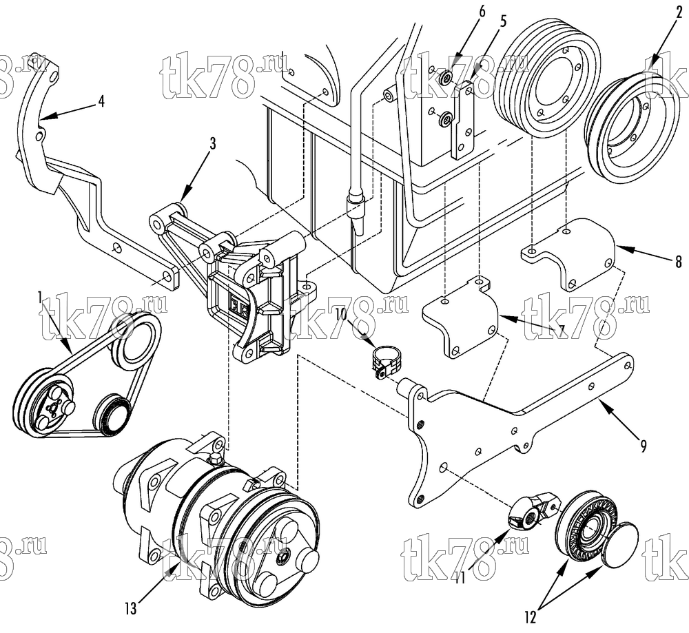 Каталог запчастей для Thermo King  DRIVE KIT (Volkswagen LT35/46 2.8 4 cyl, 12140415)
