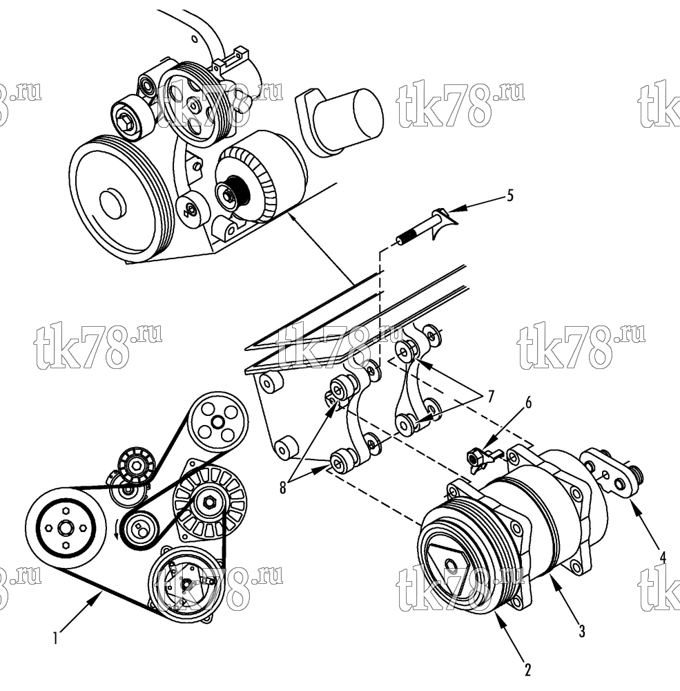 Каталог запчастей для Thermo King  DRIVE KIT (Citroen Jumpy, Peugeot Expert, Fiat Scudo, 12140338)