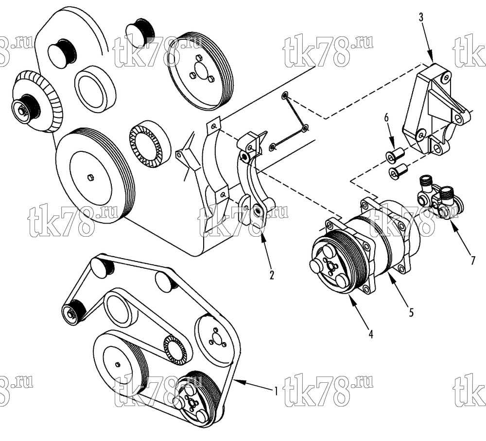 Каталог запчастей для Thermo King  DRIVE KIT (Mercedes Sprinter 208/311/313CDI, 12120331)