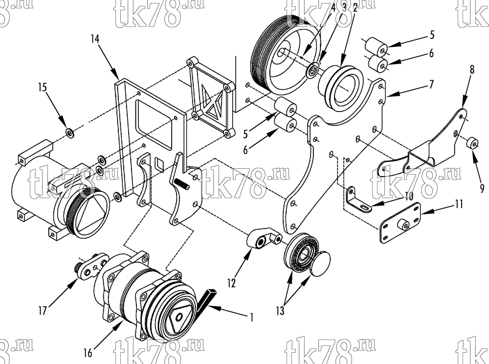Каталог запчастей для Thermo King  DRIVE KIT (Renault Mascott con A/A, 12140326)