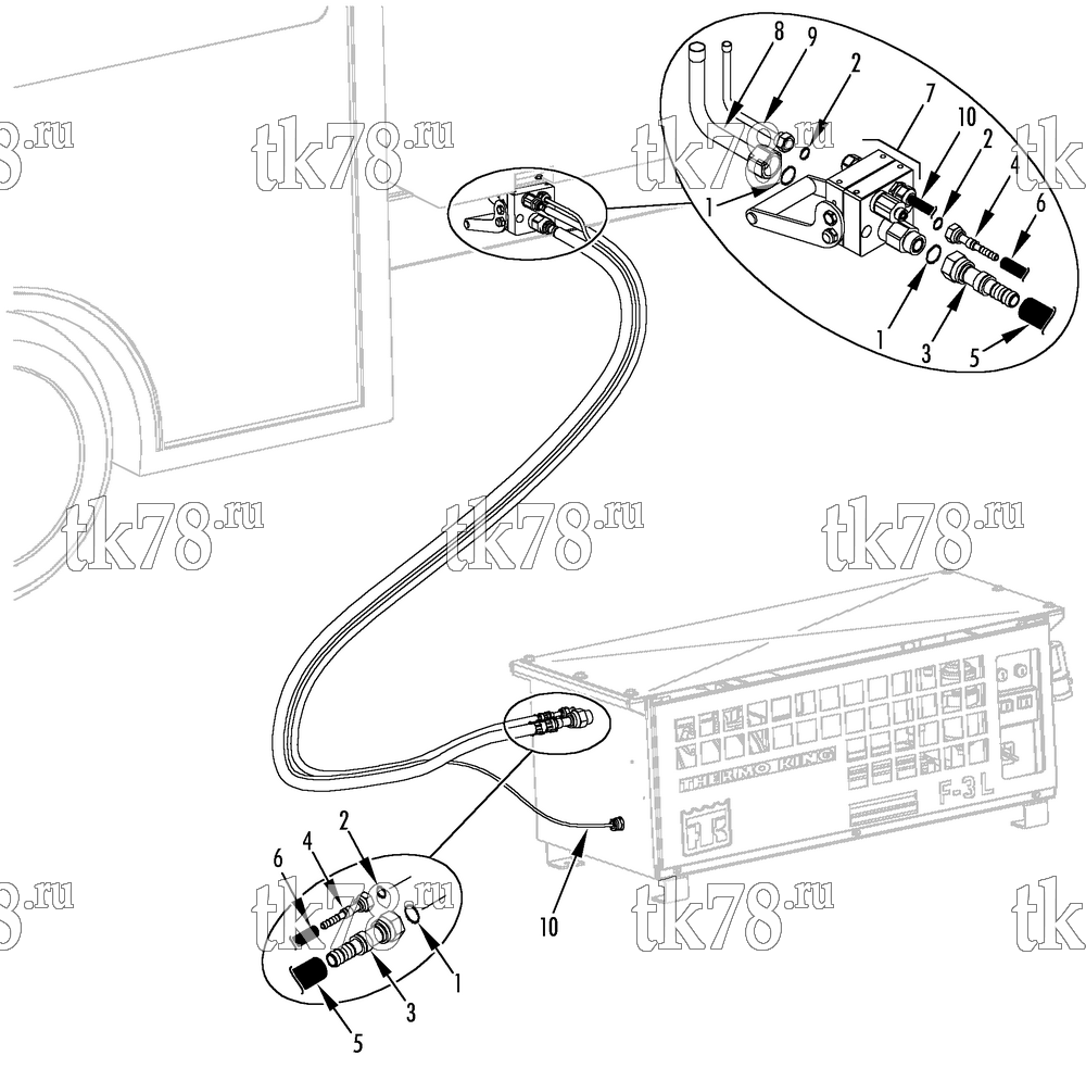 Каталог запчастей для Thermo King F-2L to F-5L & Cool Station Eutectic HOSES AND FITTINGS (F-3L)