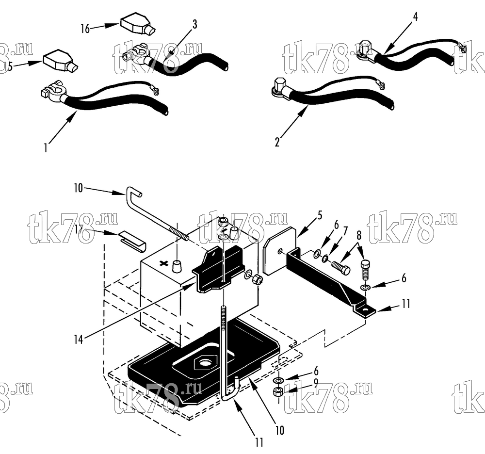 Каталог запчастей для Thermo King  BATTERY MOUNTING GROUP