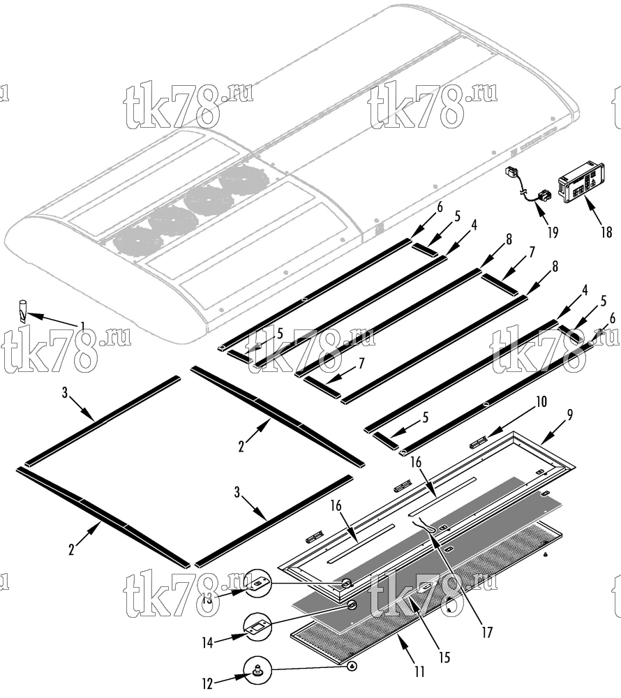 Каталог запчастей для Thermo King LRT-SP (System 920280) UNIT GASKETS, GRILLE & FILTER