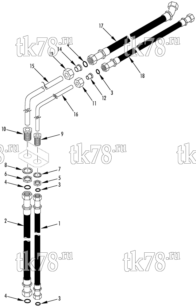 Каталог запчастей для Thermo King LRT-SP (System 920280) COMPRESSOR HOSE KIT (819990)