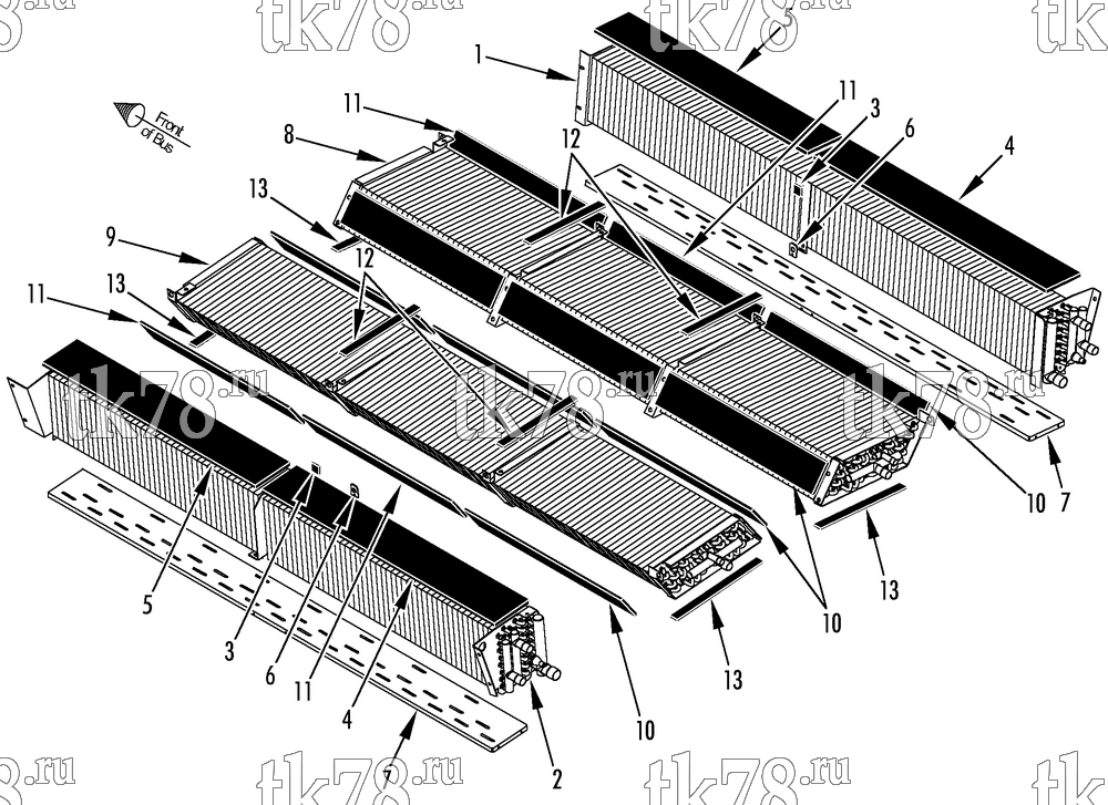 Каталог запчастей для Thermo King R9-M2 CONDENSER & EVAPORATOR COIL MOUNTING