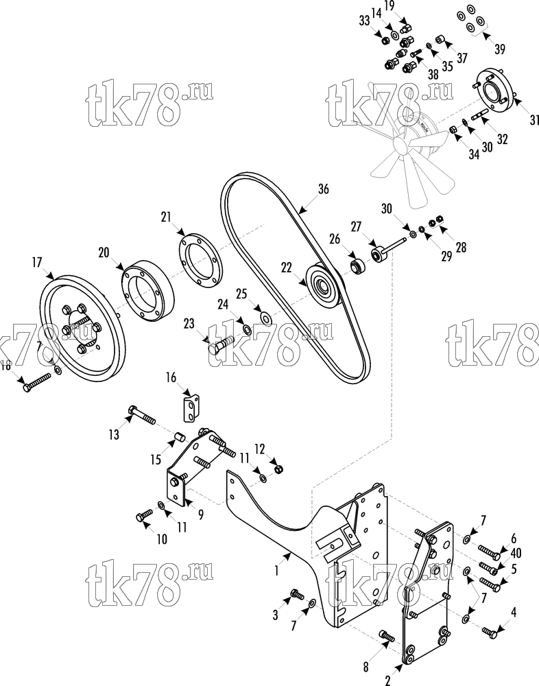 Каталог запчастей для Thermo King  DRIVE KIT 719105 - MB O814D/E3/TM31