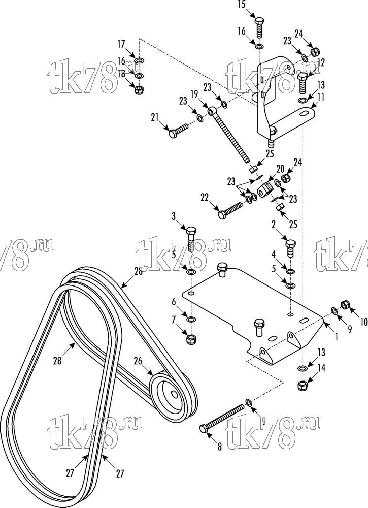 Каталог запчастей для Thermo King Bus Drive Kits DRIVE KIT 719270 - Iveco Cityclass Gas Engine, X430 & Alt 35A Bracket, R407C