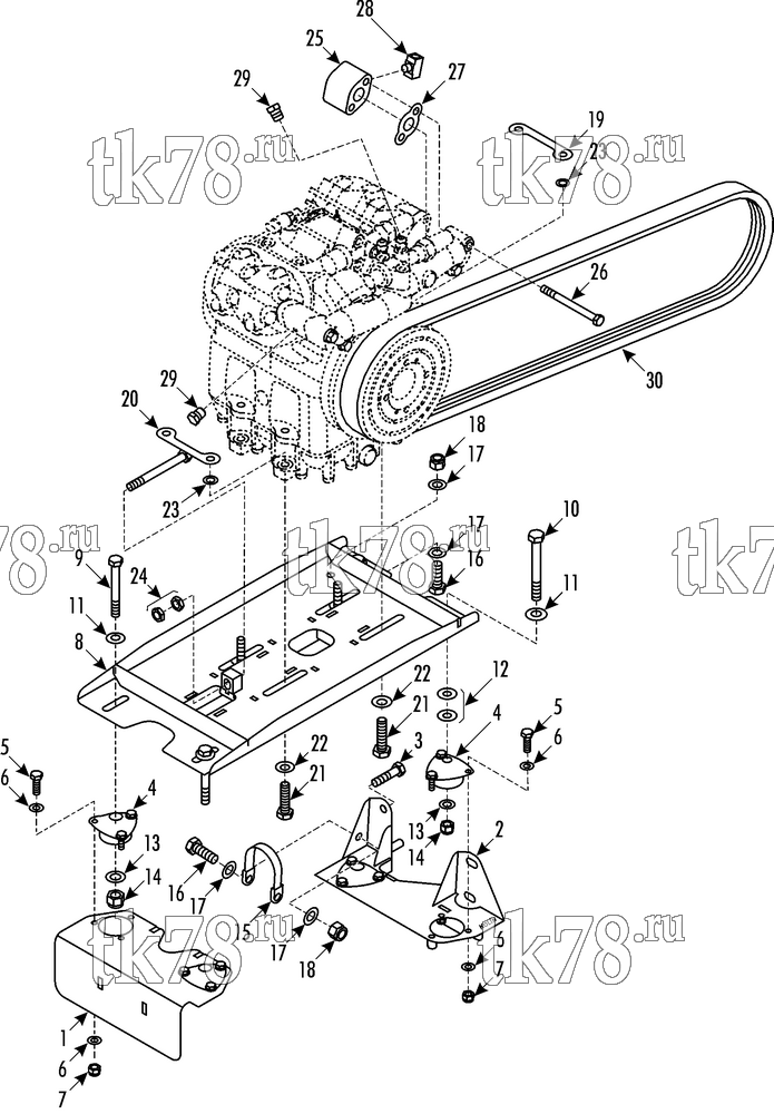 Каталог запчастей для Thermo King  DRIVE KIT 719964 - Iveco 395 medio/E3/X430