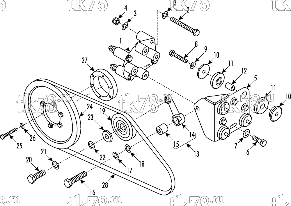 Каталог запчастей для Thermo King  DRIVE KIT 719966 - MAN A76/469/TM31