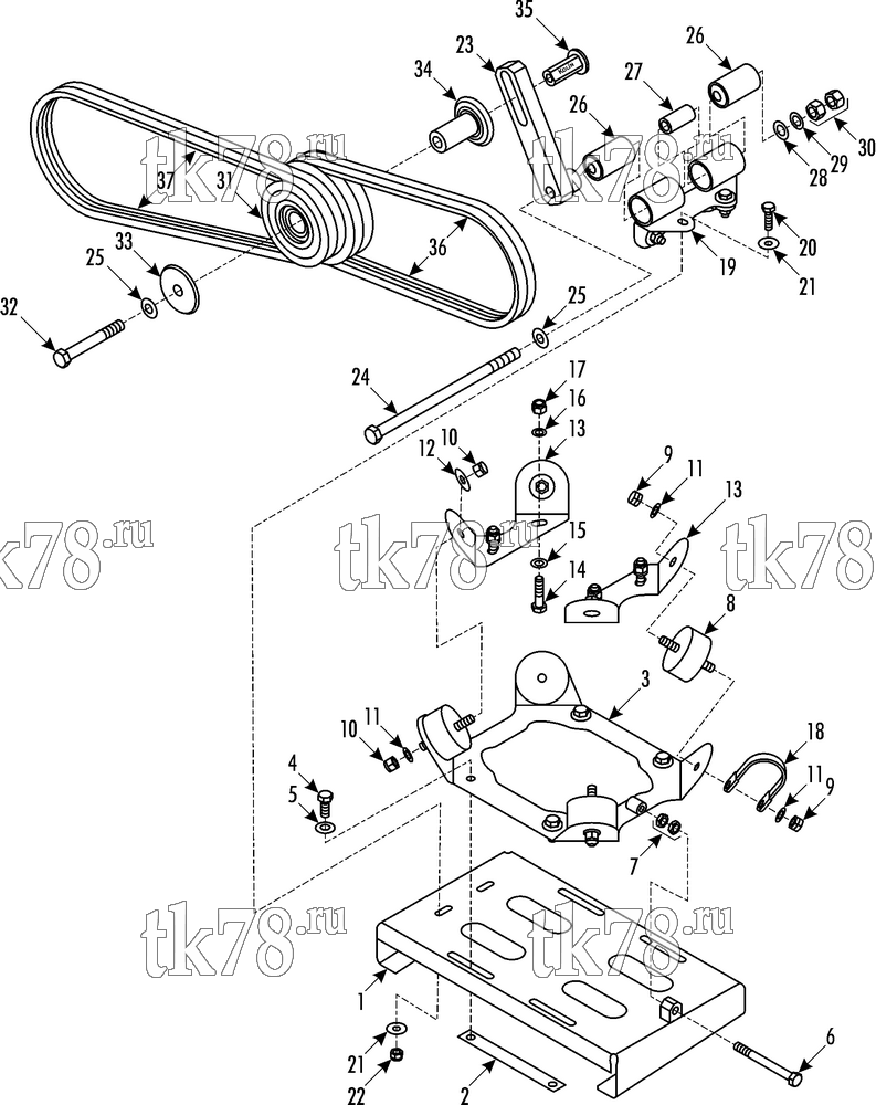 Каталог запчастей для Thermo King  DRIVE KIT 719963 - DAF SB400XF 315c/E3/X430