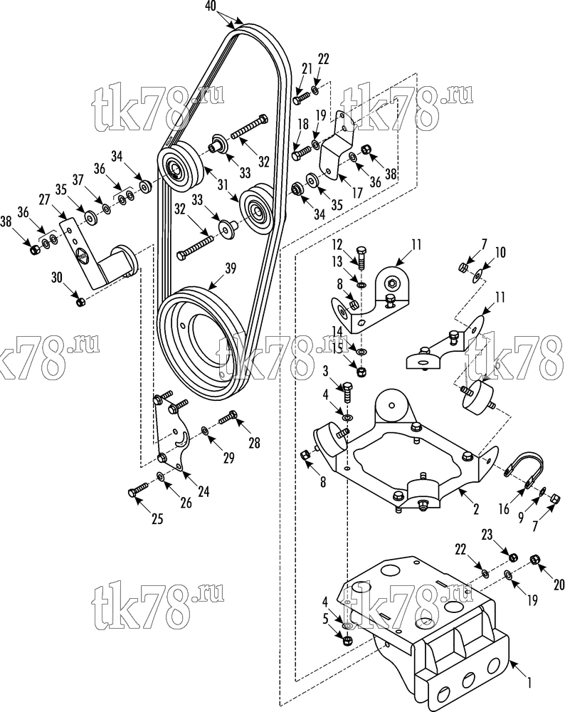 Каталог запчастей для Thermo King Bus Drive Kits DRIVE KIT 720131 - Iveco CC GNS/E3/X430