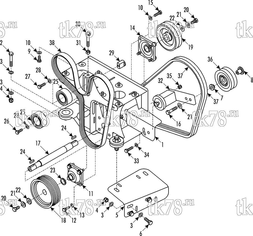 Каталог запчастей для Thermo King Bus Drive Kits DRIVE KIT 720507 - Jonckheere Articulated Bus, 2xTM31