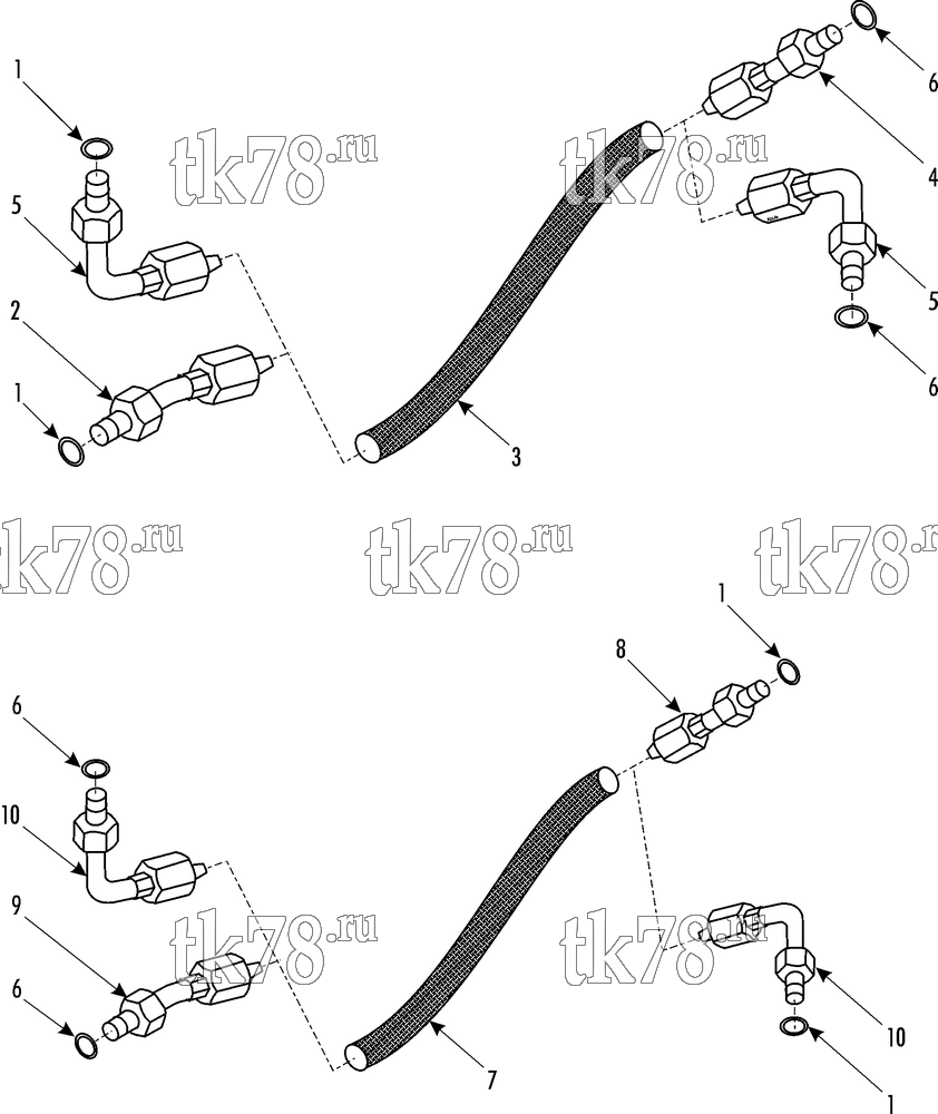 Каталог запчастей для Thermo King XR-50 1000, 1004 HOSE & FITTINGS KIT