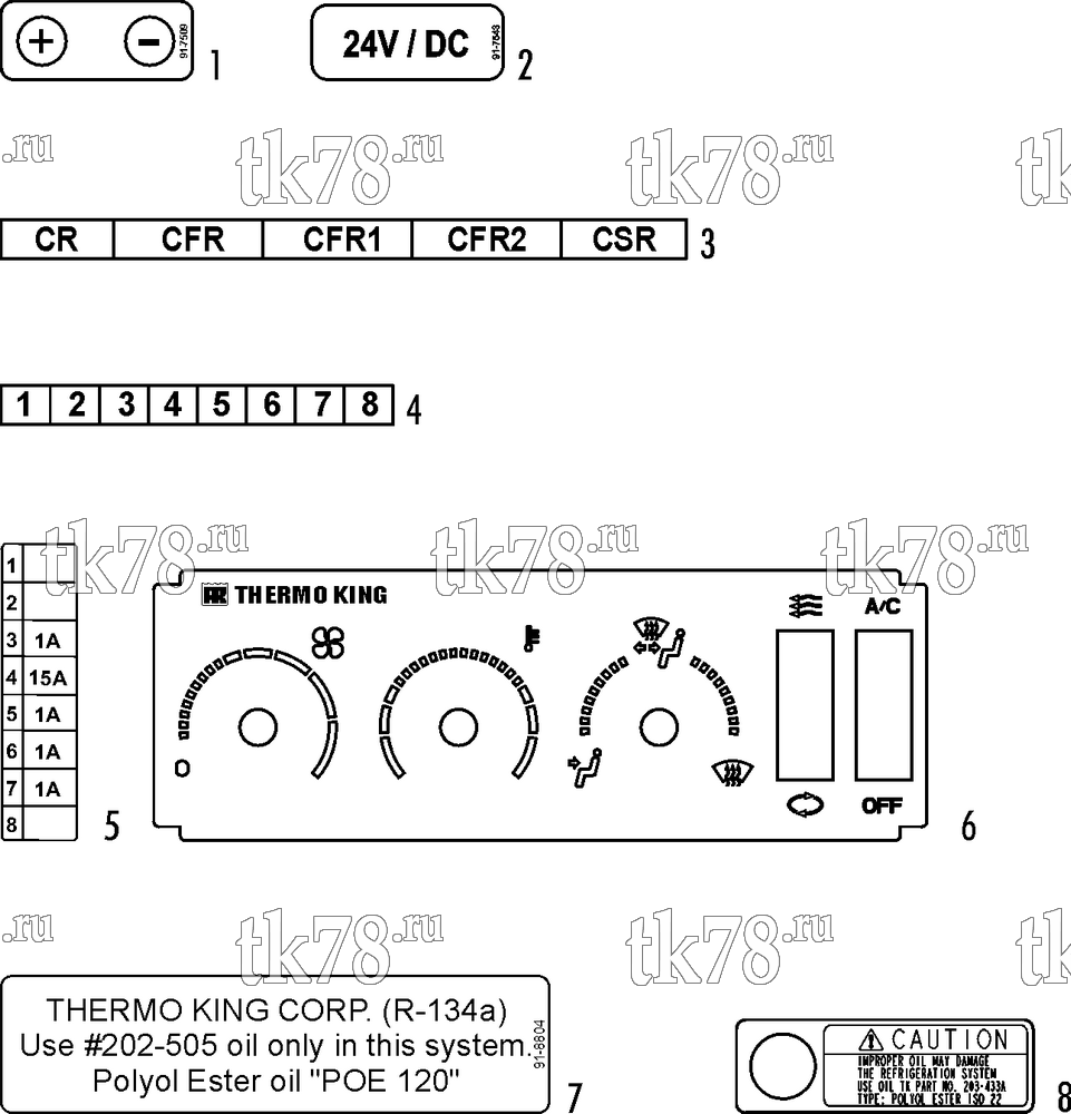 Каталог запчастей для Thermo King Driver A/C Complete Wrights RHD NAMEPLATES