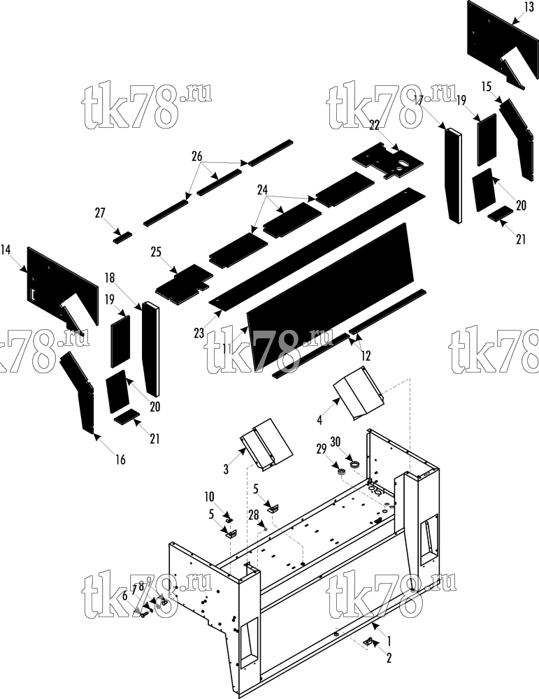 Каталог запчастей для Thermo King TDD-M1 Southern Double Deck FRAME - EVAPORATOR (FOR 900175, 900659 & 900943)