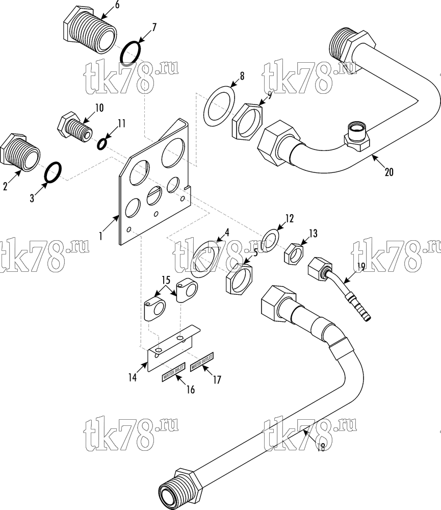 Каталог запчастей для Thermo King Double Deck Hybrid Northern SPECS R134A LOW RA INLET/OUTLET MODULE