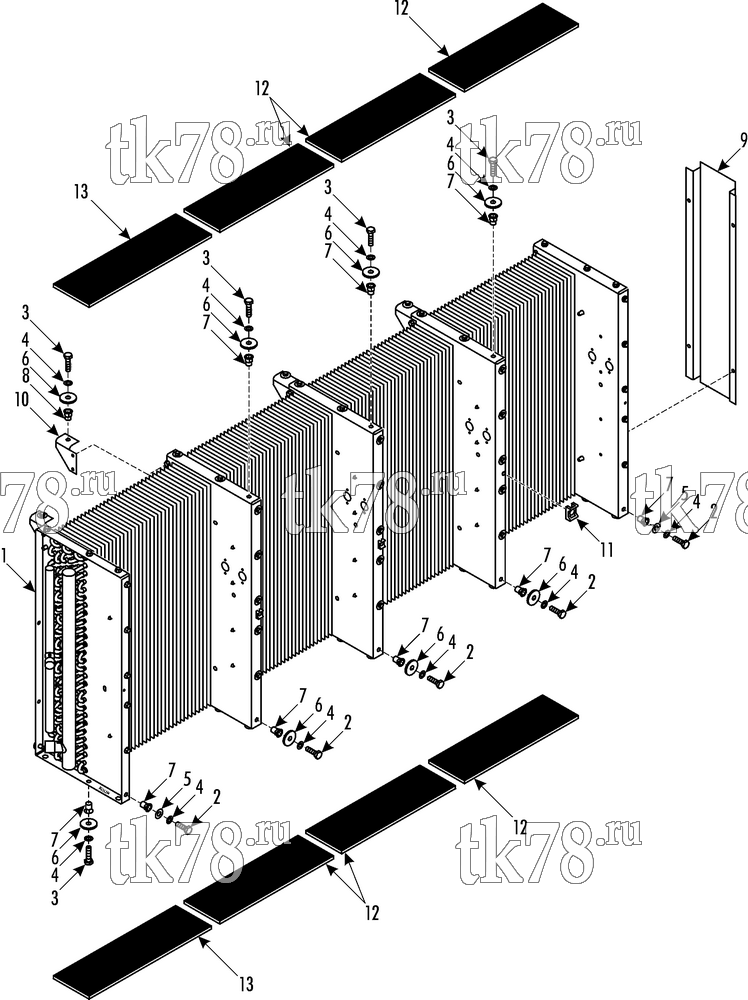 Каталог запчастей для Thermo King TDD-M1 Southern Double Deck CONDENSER ASSEMBLY