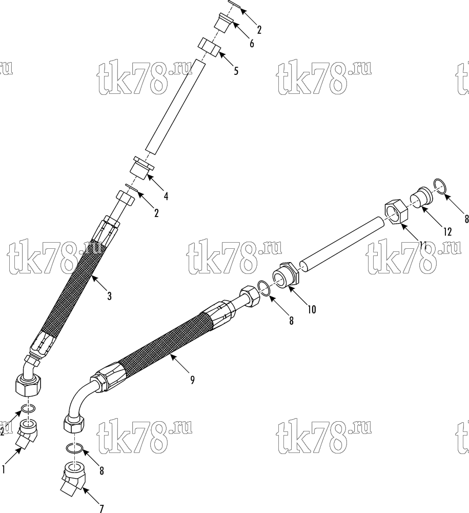 Каталог запчастей для Thermo King TDD GO TRANSIT HOSE KIT (700144)