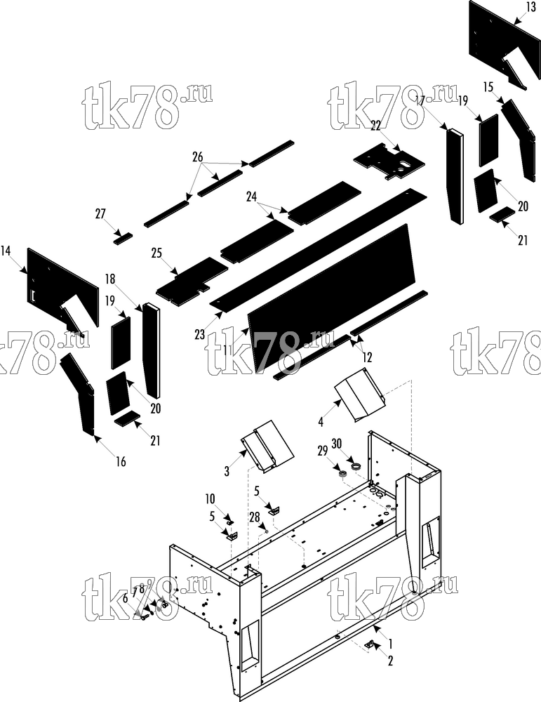 Каталог запчастей для Thermo King TDD-M2 Northern Double Deck FRAME - EVAPORATOR (FOR 900176 & 900660)