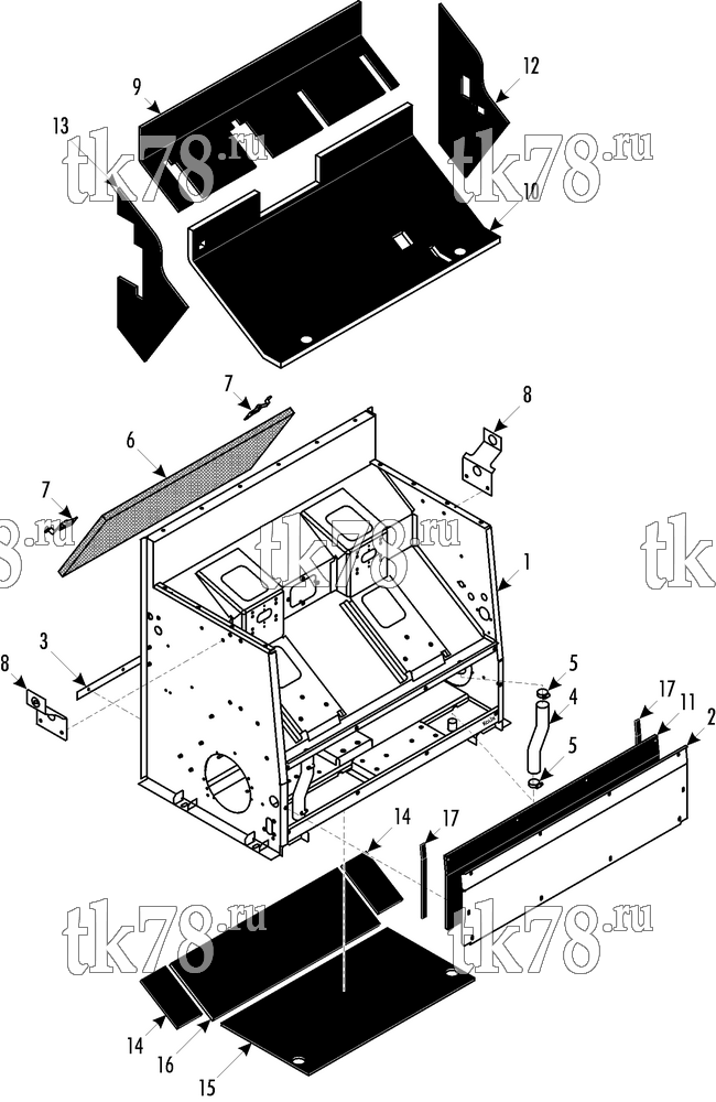 Каталог запчастей для Thermo King T1-M118 Double Deck Open Top FRAME, PANELS & INSULATION