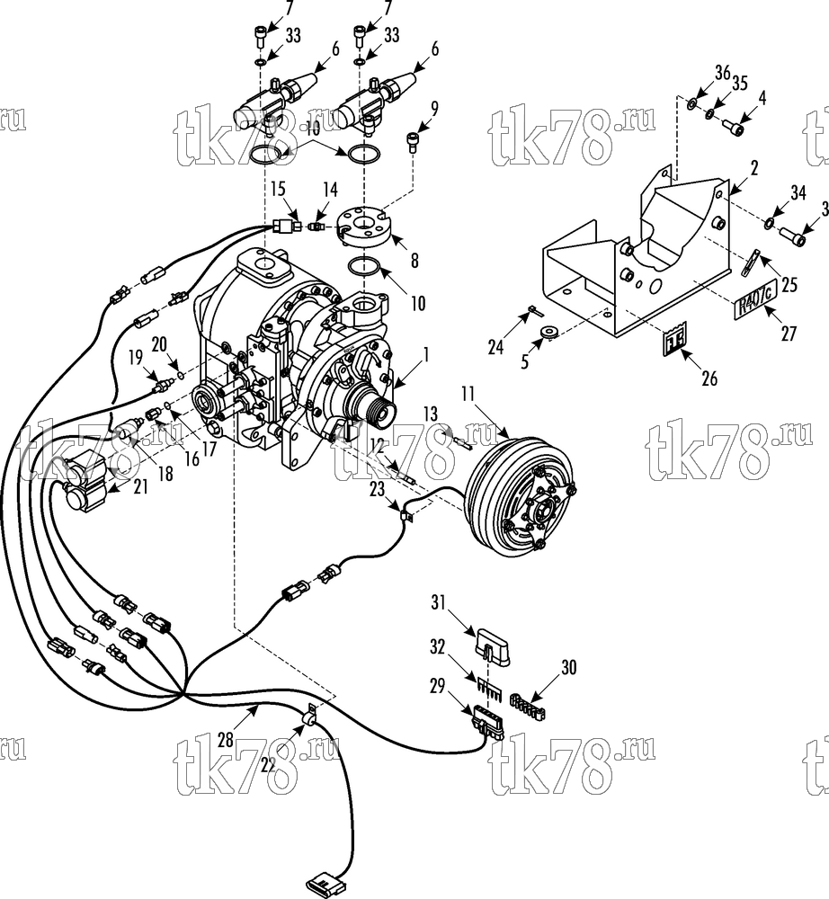 Каталог запчастей для Thermo King T1-M118 Double Deck Open Top COMPRESSOR GROUP (700095)