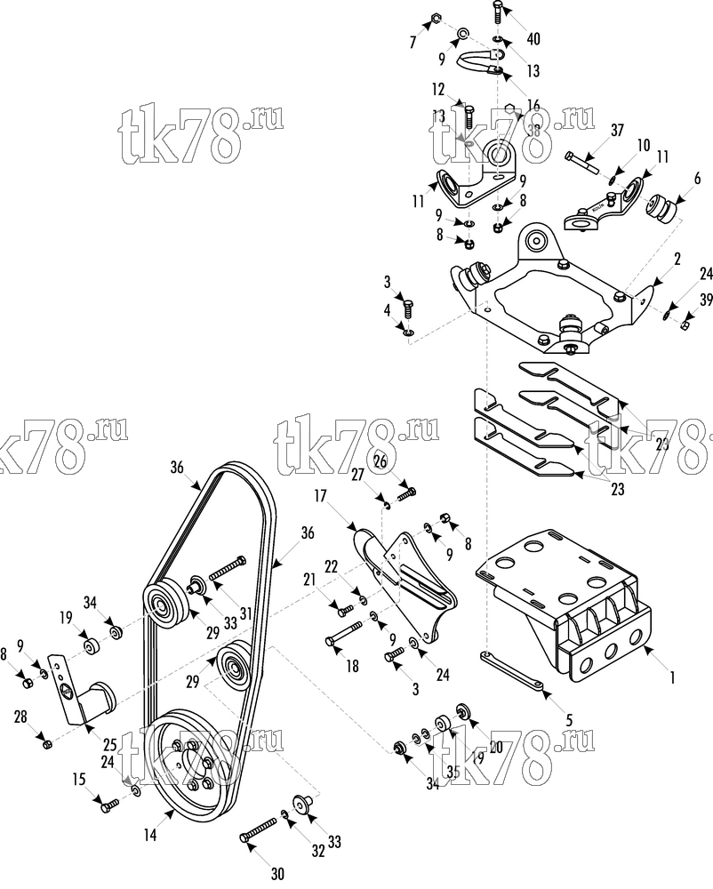 Каталог запчастей для Thermo King Bus Drive Kits DRIVE KIT 700039 - Iveco 491.E F2G (Gas) X430