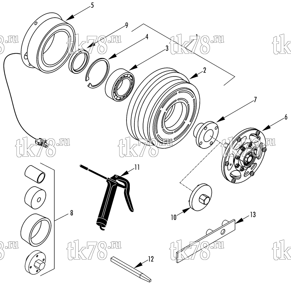 Каталог запчастей для Thermo King KRS TK HIGH TORQUE CLUTCH (77-2789)