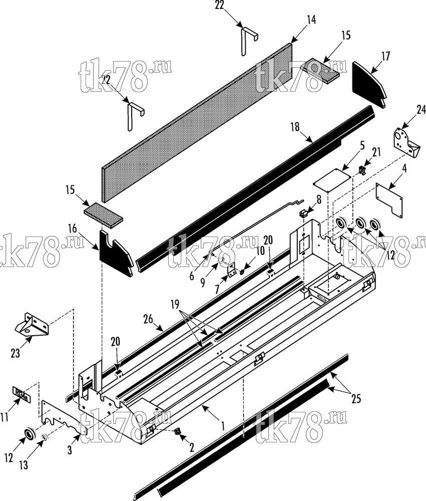 Каталог запчастей для Thermo King System SB200 Berkhof w/ATHENIA S500 N 1004 EVAPORATOR BASE 1