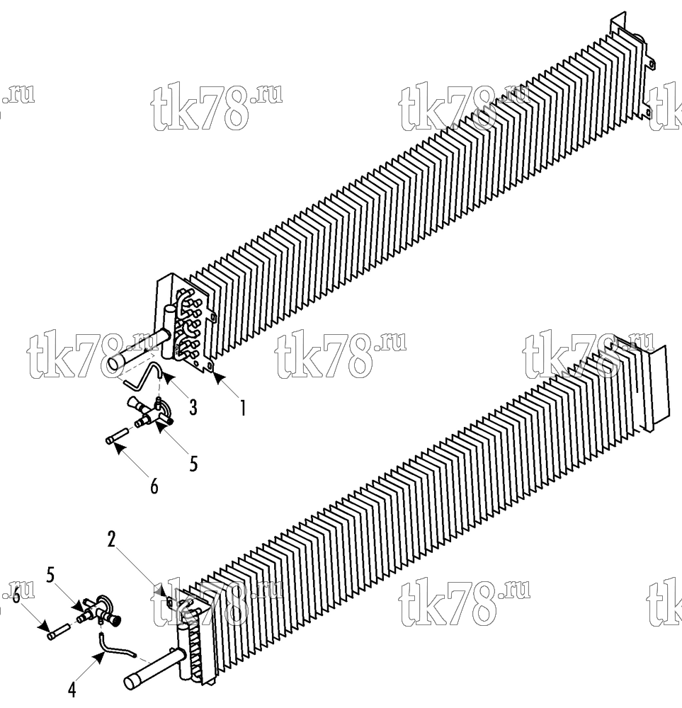 Каталог запчастей для Thermo King ATHENIA S500 N/W 1000, 1004 EVAPORATOR COIL - CURBSIDE & ROADSIDE (S500)