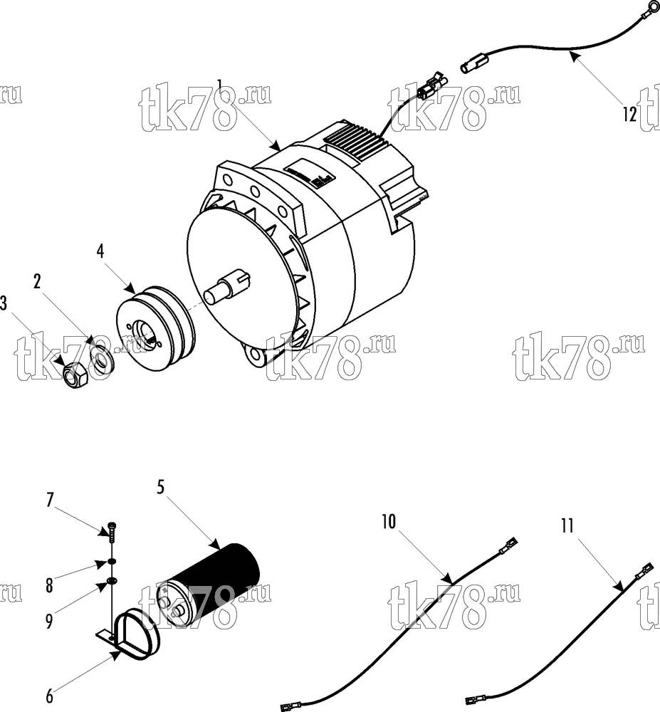Каталог запчастей для Thermo King KRS ALTERNATOR KIT (709797 & 711180)