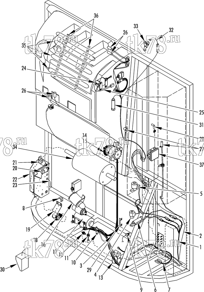 Каталог запчастей для Thermo King SB-210 Tier 2 Engine ELECTRICAL COMPONENTS (50s w/ ETV)