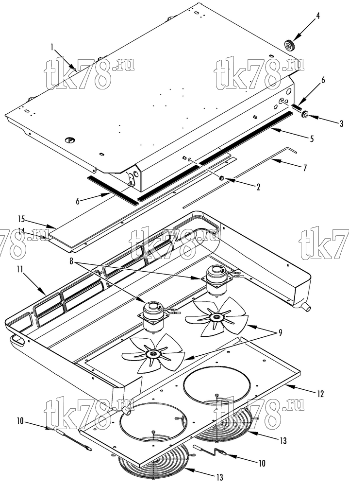 Каталог запчастей для Thermo King KV-300 & KV-300 MAX EVAPORATOR COVER & FANS