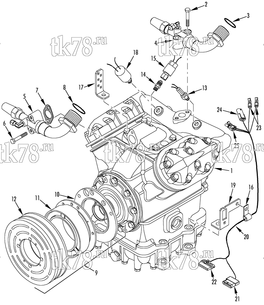Каталог запчастей для Thermo King  COMPRESSOR GROUP (1E25330G02, KIT 700295)