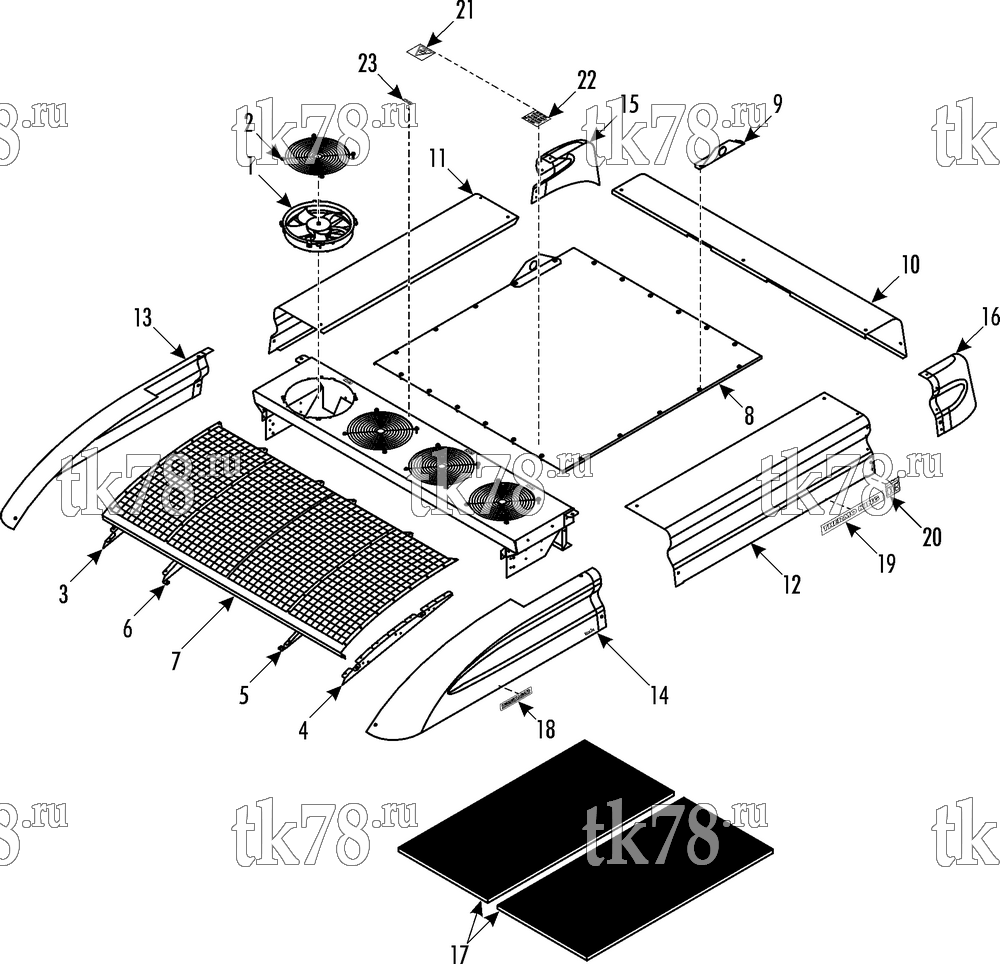Каталог запчастей для Thermo King CITI-RT Split STRUCTURAL COVERS - NARROW
