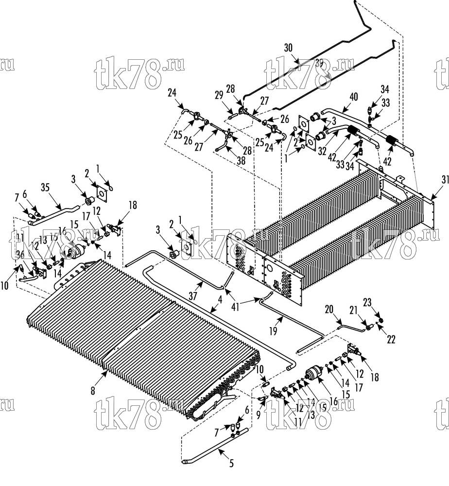 Каталог запчастей для Thermo King CITI-RT Split REFRIGERATION COMPONENTS (right side connection)